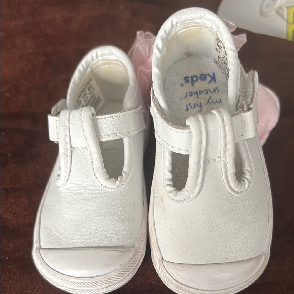 Keds White Baby Walker T-Strap Shoes